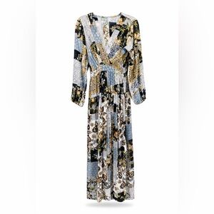 Raga Patchwork Floral Long Sleeve Maxi Dress Size M - NWT